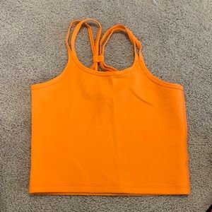 Bright orange workout/crop top
